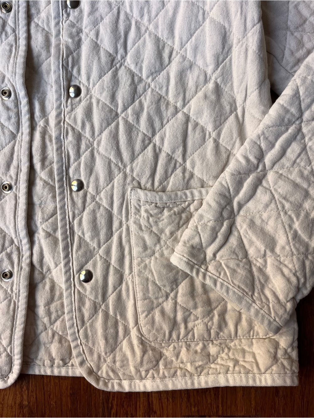 Quilted Utility Jacket in Cream - Lightweight Layer - Picture 3 of 13